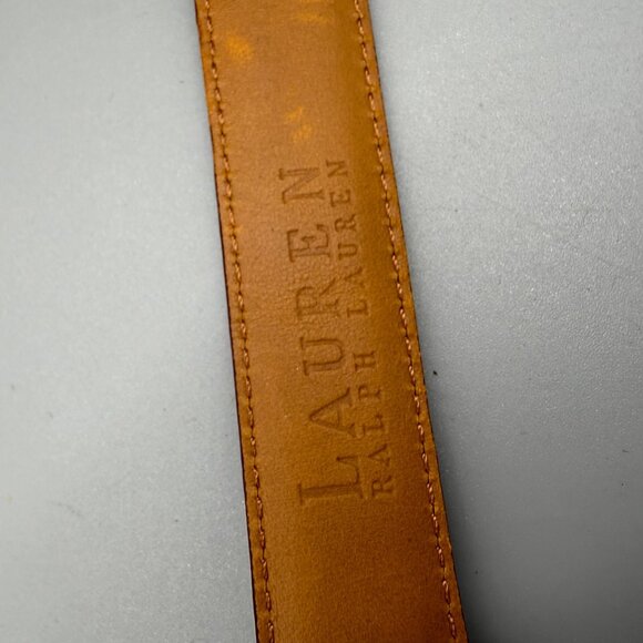 Lauren Ralph Lauren Women\'s Belt Sz L Brown Italian Leather Alligator Embossed main image 4